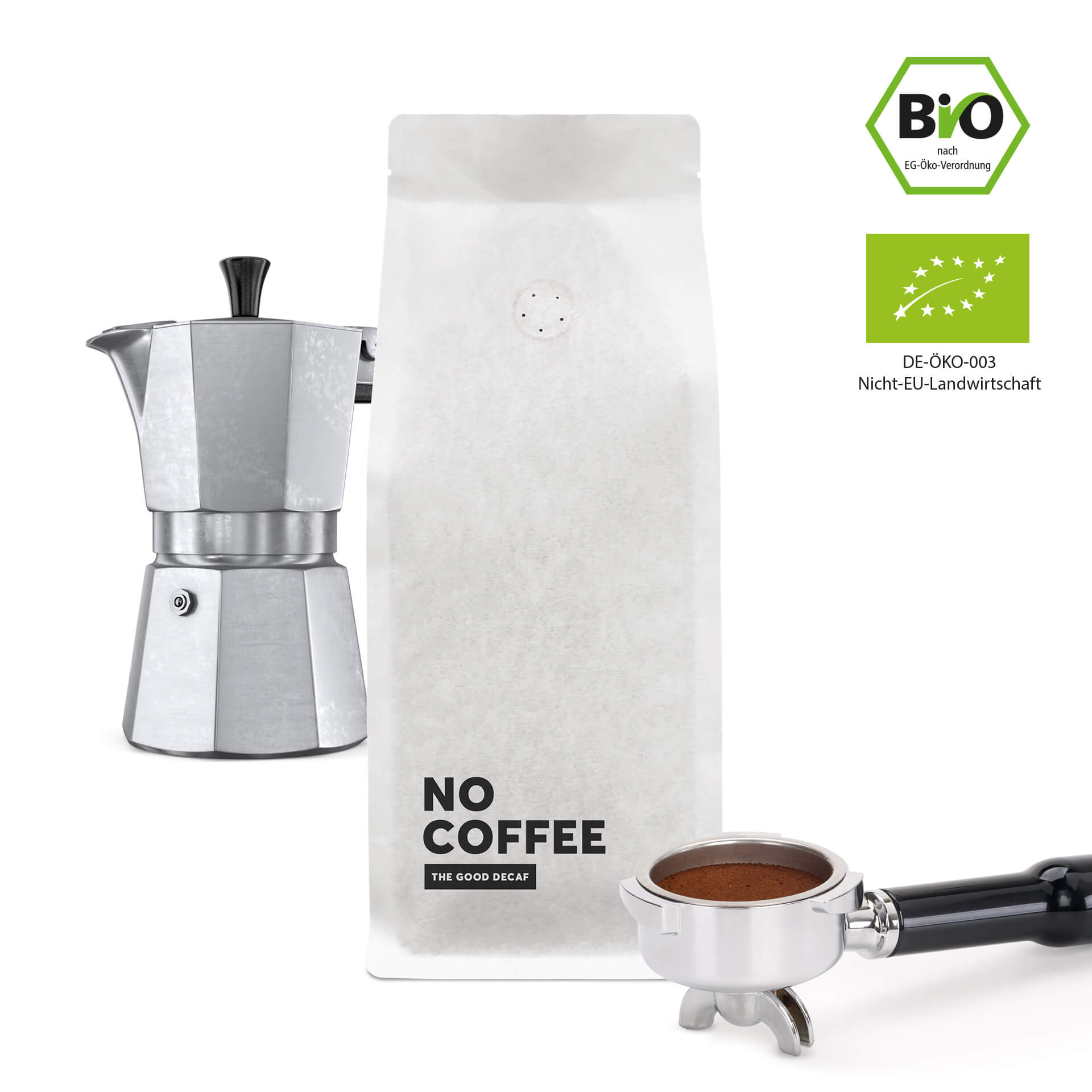 No Coffee - Mahlgrad Siebträger/Herdkanne